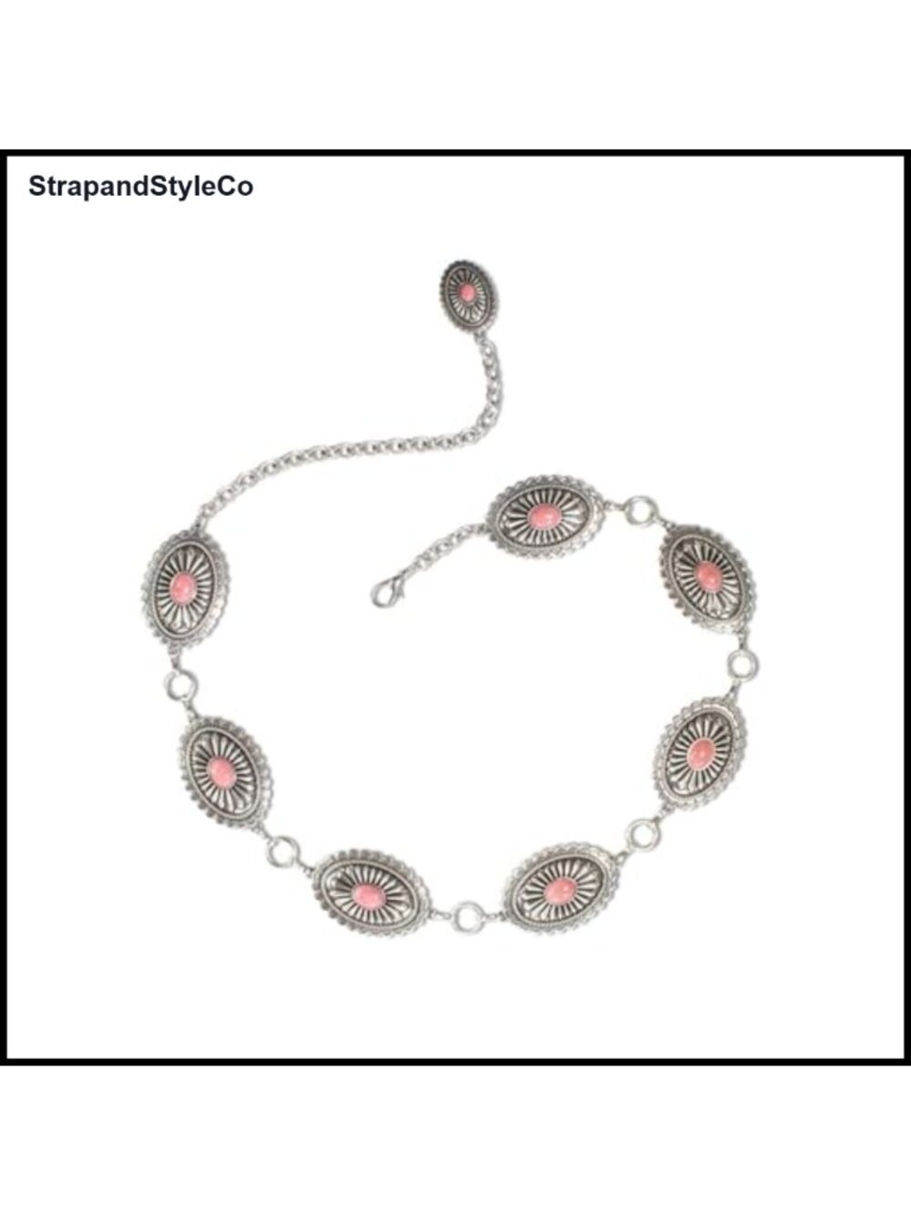 Western Concho Belt with Stone Centers Lobster Claw Closure